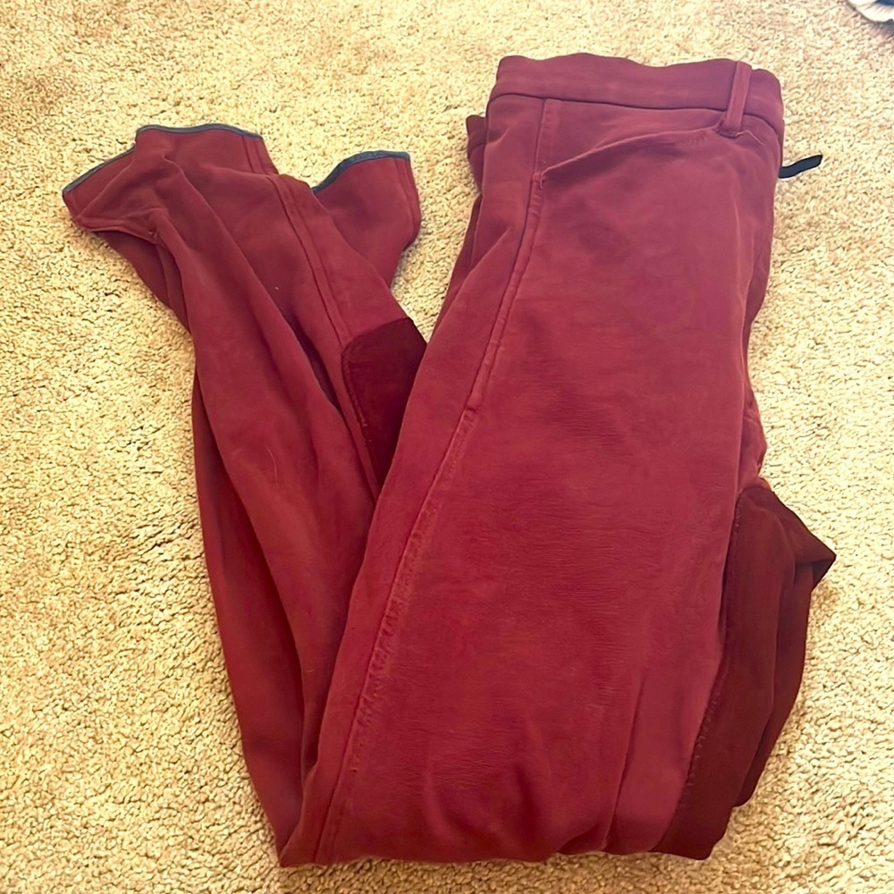 Horse riding pants. Burgundy.